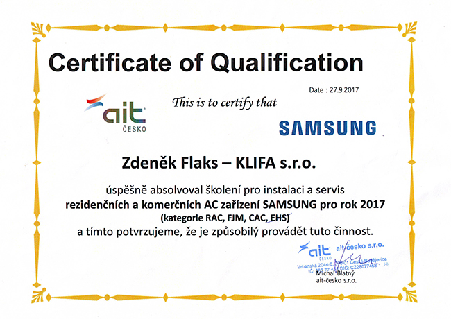 Certifikat samsung