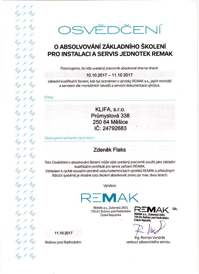 certifikat remak